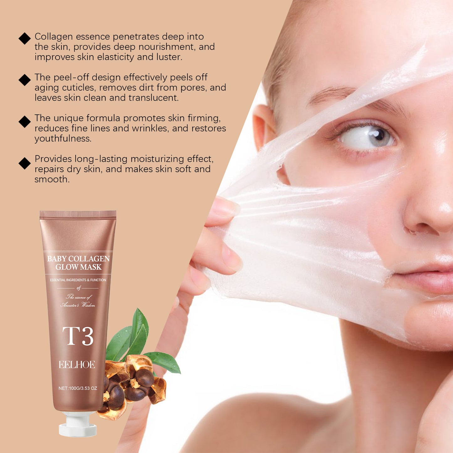 EELHOE Collagen Peel and Tear Facial Mask