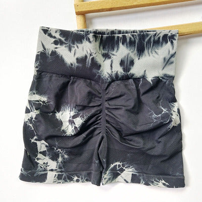 High Waist Hip Lift Tie-Dye Sports Bra & Running Shorts Set