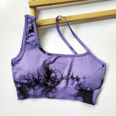 High Waist Hip Lift Tie-Dye Sports Bra & Running Shorts Set